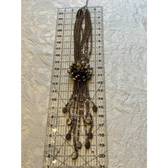 JOAN RIVERS STARLET STYLE NECKLACE IN SHADES OF PINK, BROWN and GOLD - Picture 15 of 16